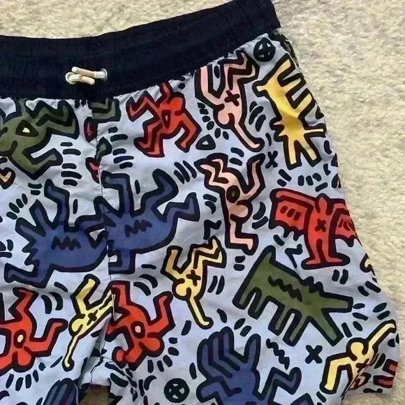 Lacoste x Keith Haring All Over Print 5.5" Swim Shorts - Picture 2 of 5